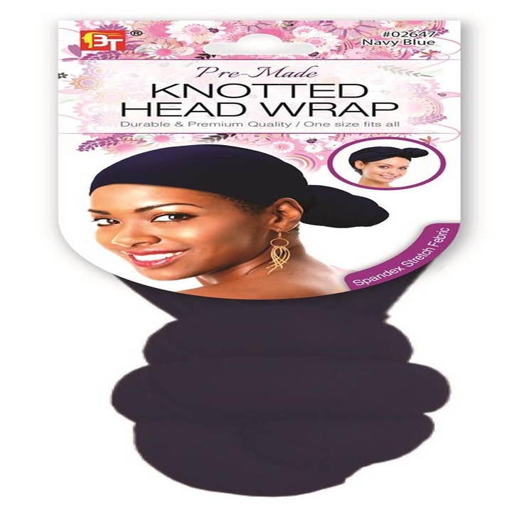Färdigknuten huvudduk marinblå för wholesale av KT Supply