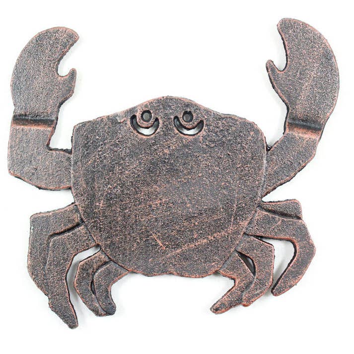Rustic Copper Cast Iron Crab Trivet 11" for wholesale by Hampton Nautical