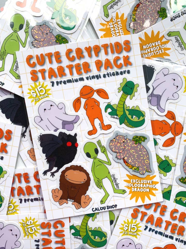 Cryptid Sticker Startpakke for engroshandel hos Calou Shop