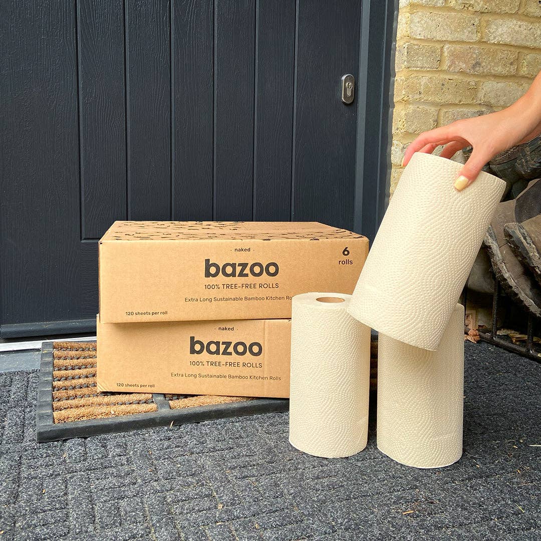 Bazoo – wholesale Toilet paper – 100% FSC Certified Unbleached Bamboo Kitchen Roll – Naked3