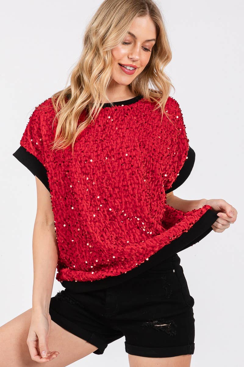 Sewn and Seen - Wholesale Blouse - Dames - FLUWELEN PAILLETTENTOP11