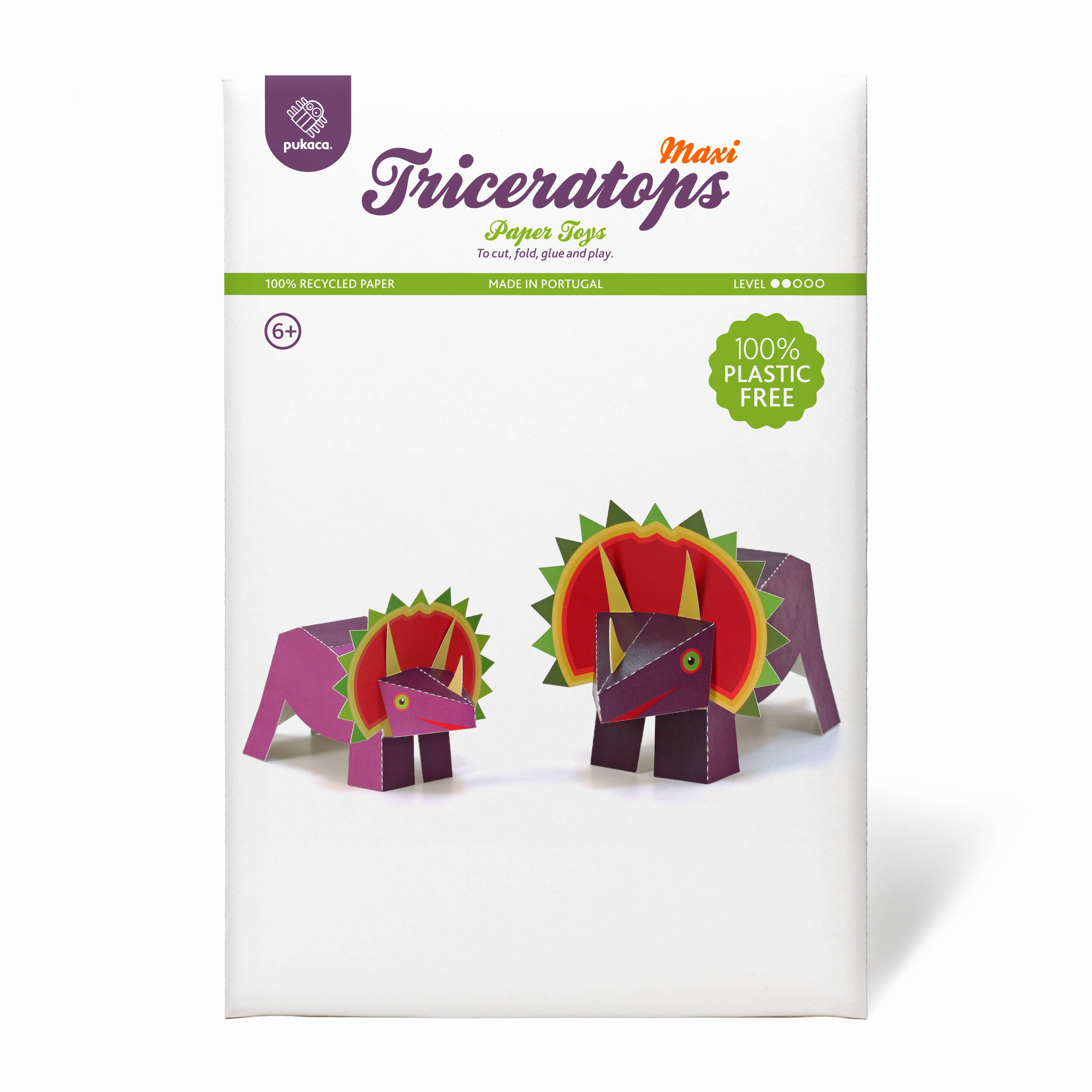 pukaca - Wholesale Toy Set - Kids - Maxi Triceratops Paper Toys1