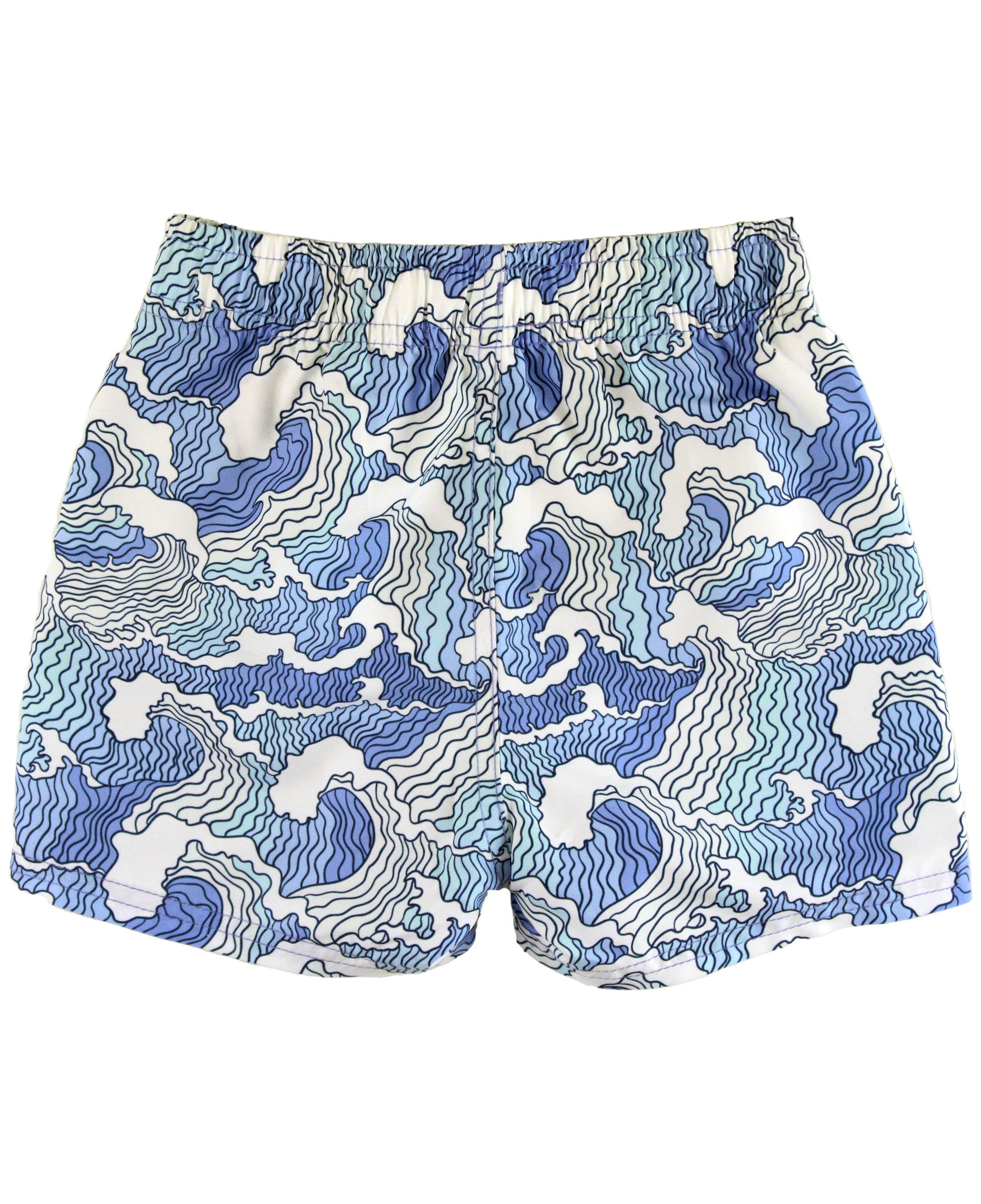 Blue Boys Ocean Camo Swim Trunks for wholesale on Faire1