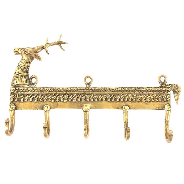 6 Piece Jacket Wall Hanger Coat Hooks (Gold) for wholesale by Daana Paani LLC