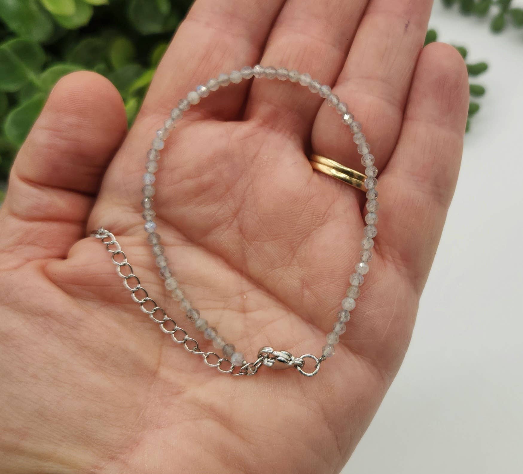 Meraki Gemstones – wholesale Pärlarmband – Labradoritarmband fasetterat 3MM med spänne i silverfärg3