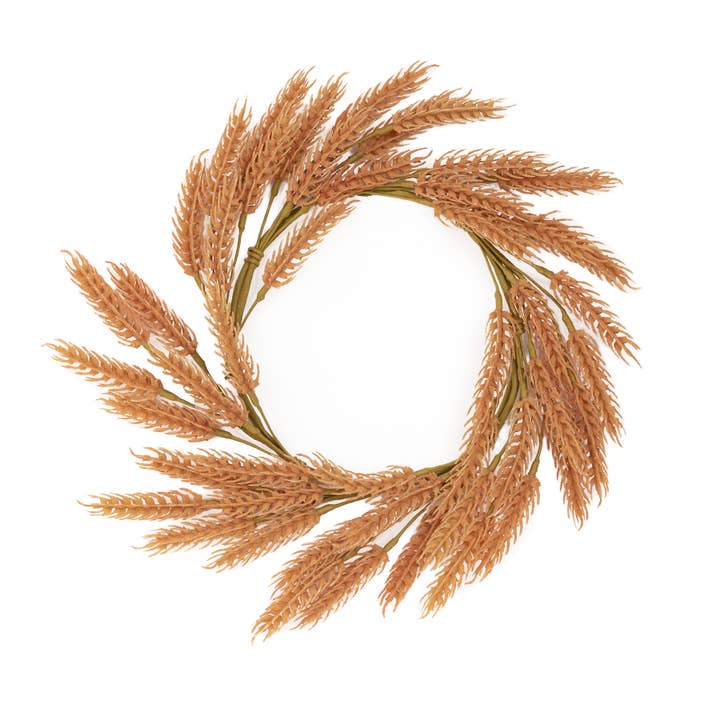 16" Large Orange Wheat Bloom Candle Ring for wholesale by Blossom Bucket & Crossroads Home