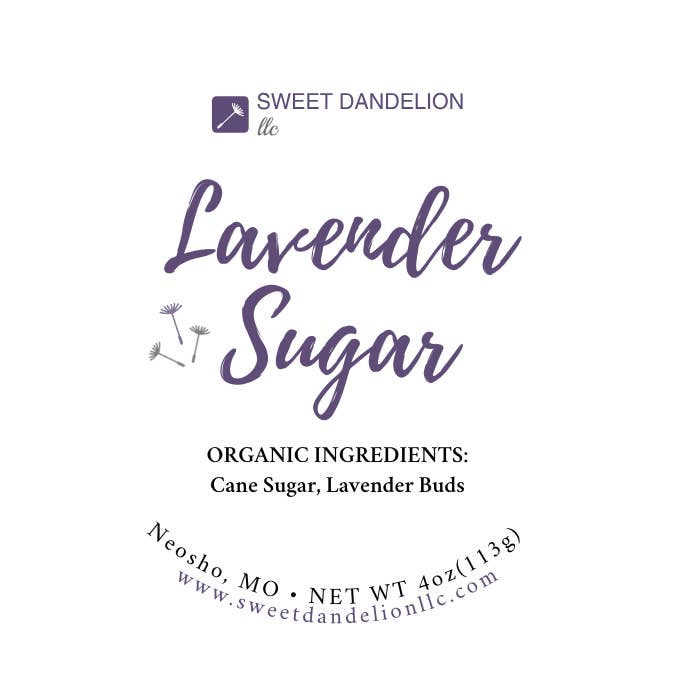 Lavender Sugar for wholesale by Sweet Dandelion, llc
