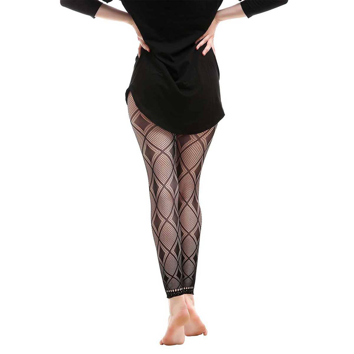 Mad Style - Wholesale Fashion Leggings - Women's - Diamond Black Fishnet Abstract Leggings2