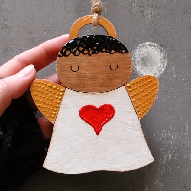*Handbemalte Engel-Ornamente aus Holz für den Großhandel von HandyHappy