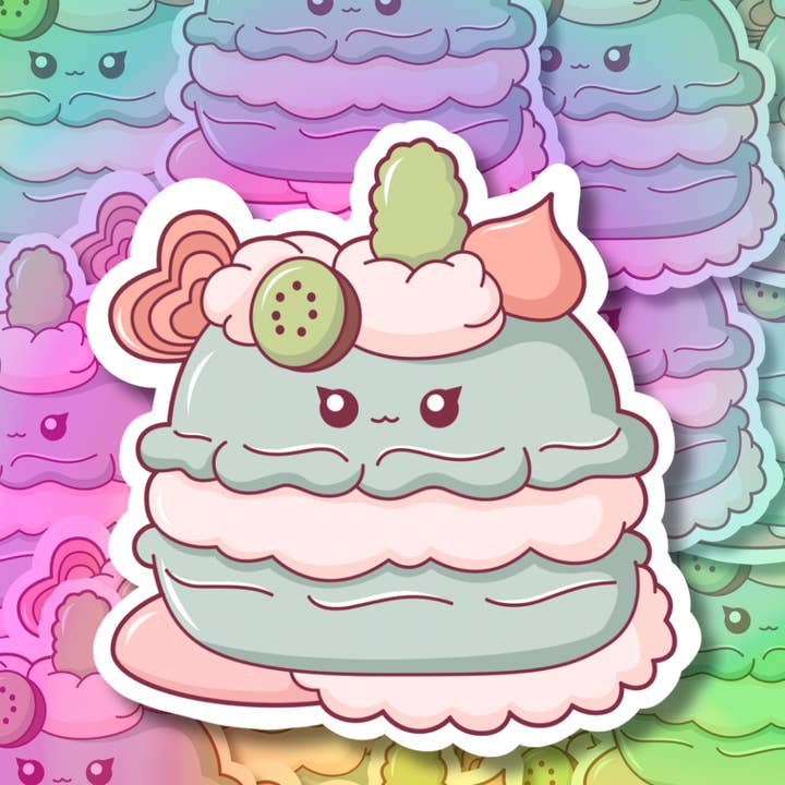 Fruity Macaron Vinyl Sticker for wholesale by Hikaru Tara Art Arst & Craft Gift Shop