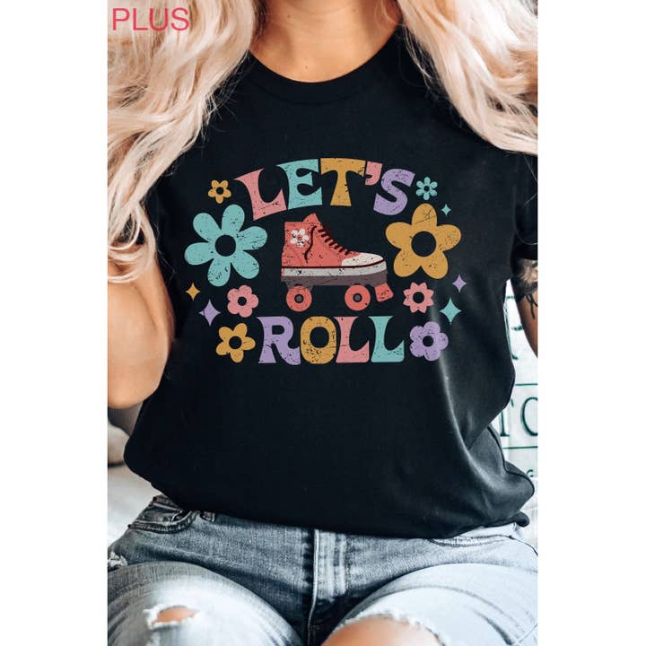 Lets Roll High top Roller Skate PLUS Graphic Tee for wholesale by Kissed Apparel