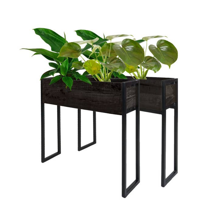 Planter Faab aus schwarzem Mangoholz – 2er-Set für den Großhandel von Home67