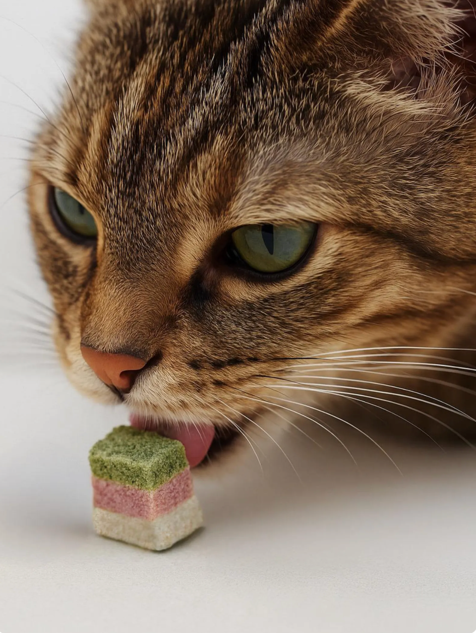 Petit Pawtisserie - Vente Friandises – chat - Friandises en cubes de gâteau au poulet lyophilisé pour chats et chiens 50g4