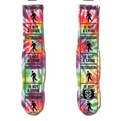 SKATEBOARDING IS NOT A CRIME Skater Socks for wholesale by Savvy Sox