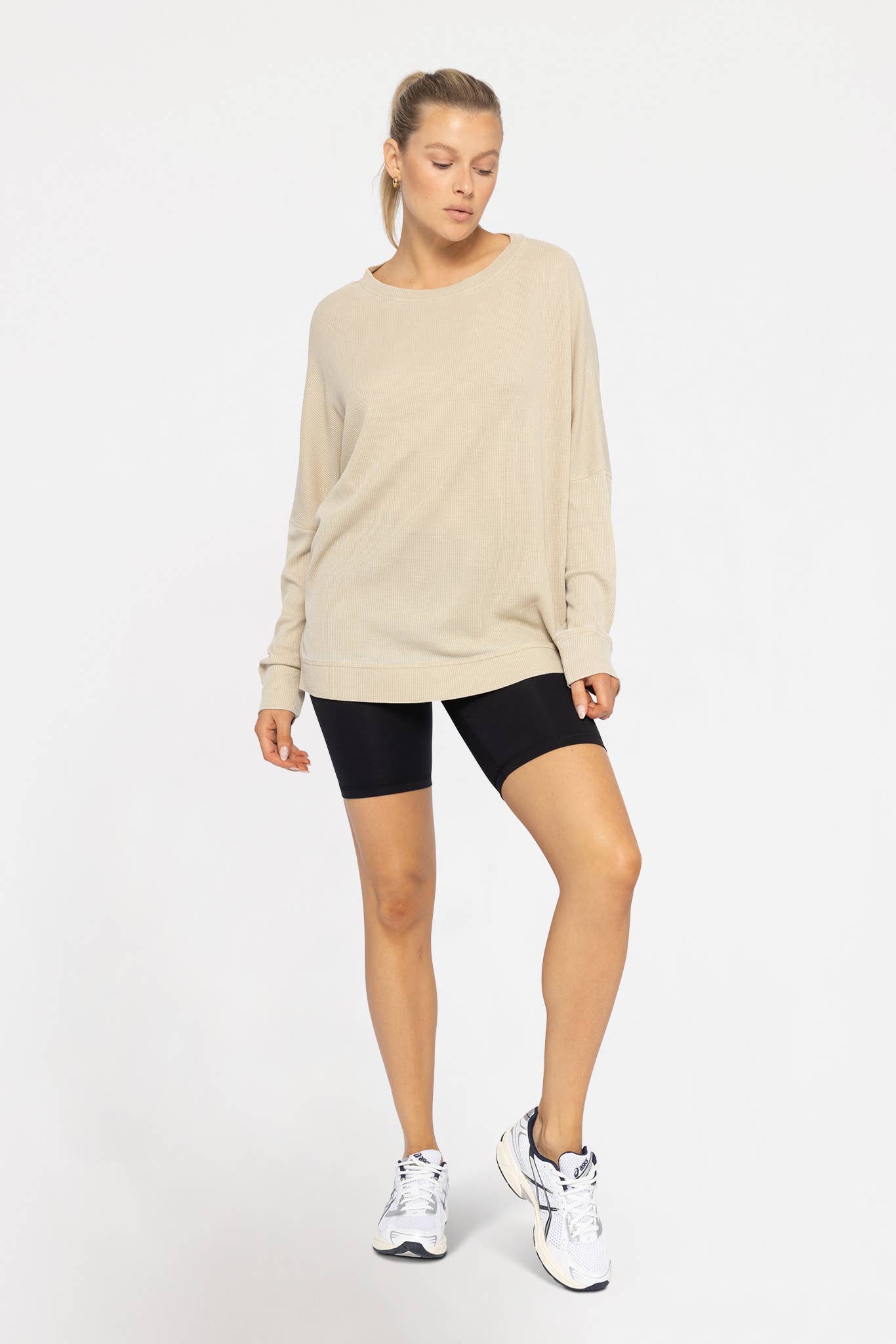 Mono B - Wholesale Athletic Shorts - Women's - Venice Crossover Waist Biker Shorts3