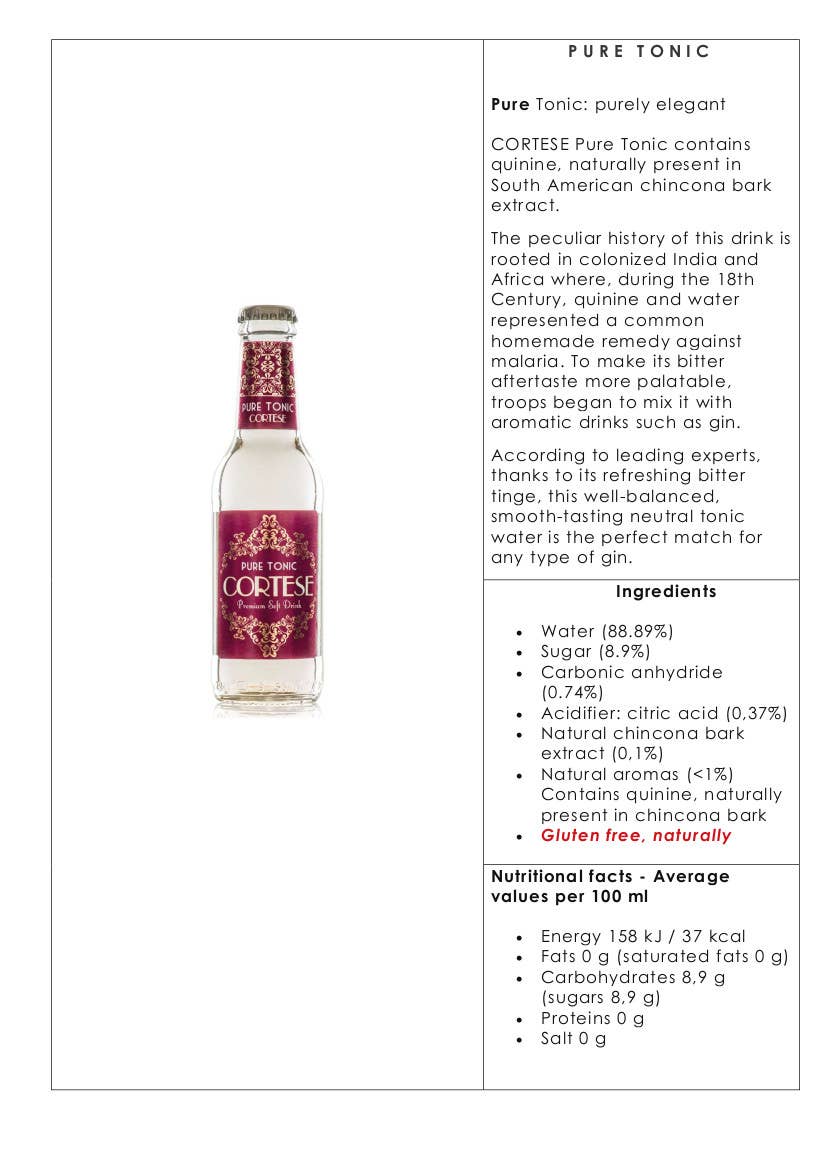 Metina SAS - Wholesale Tonic - Pure Tonic Cortese premium drankje 20 cl2