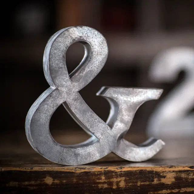 Vagabond Vintage - Wholesale Decorative Tabletop Object - Zinc Individual Letters A-Z1