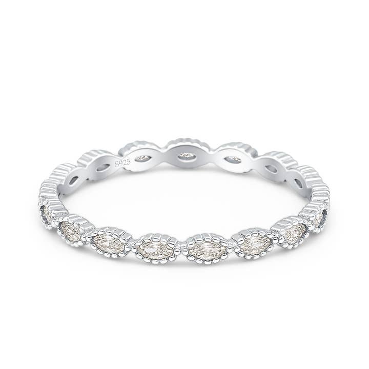 Fuld Evighed Marquise Bånd Cubic Zirconia for engroshandel hos Blue Apple Imports