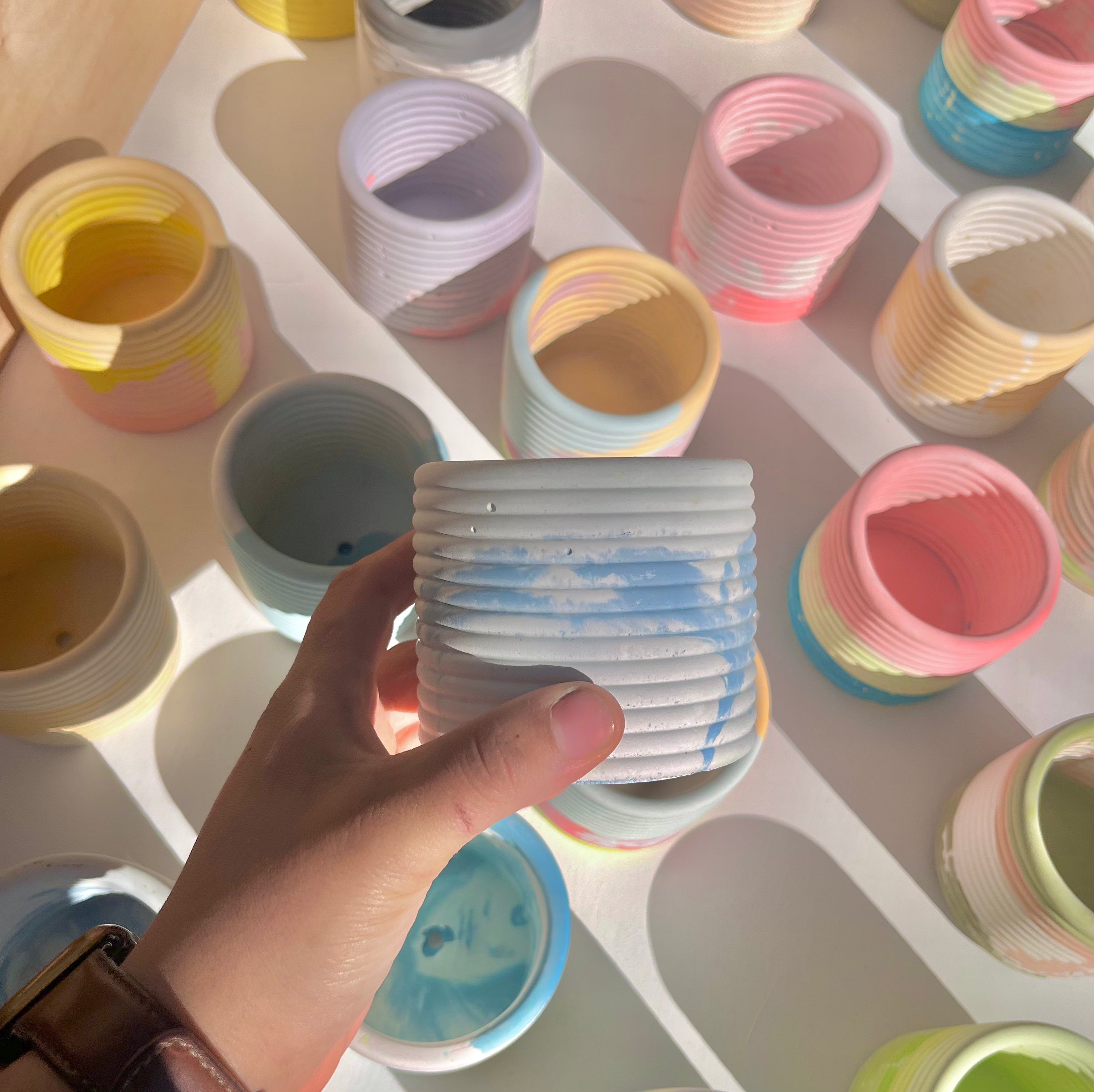 The Plant Committee - Venta al por mayor Macetas - Vaso de cemento para vela o maceta Ridge6