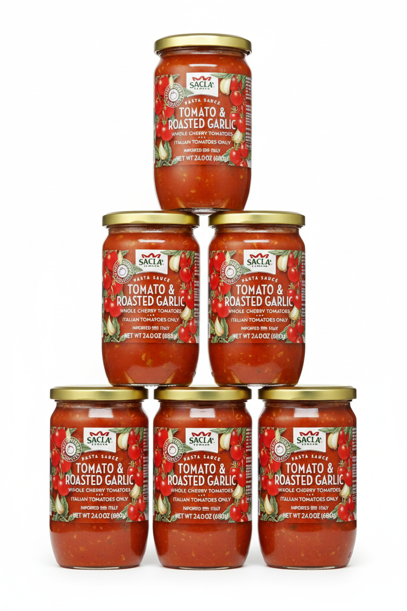 Sacla - Wholesale Pasta Sauce - Sacla Italy Roasted Garlic Cherry Tomato Pasta Sauce 6x24oz4