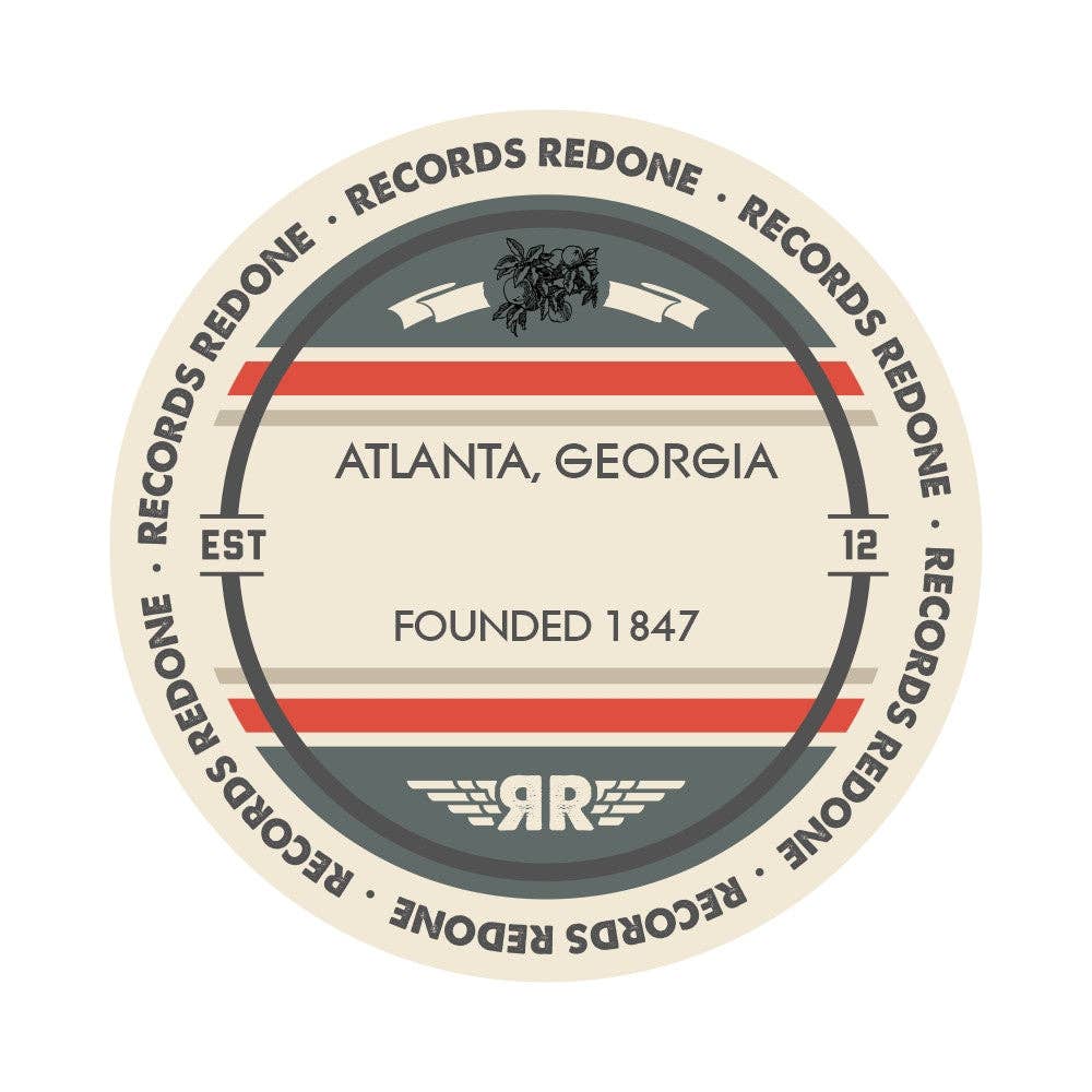 Records Redone - Wholesale Wall Accent - Atlanta Skyline Records Redone Label Vinyl Record Art1