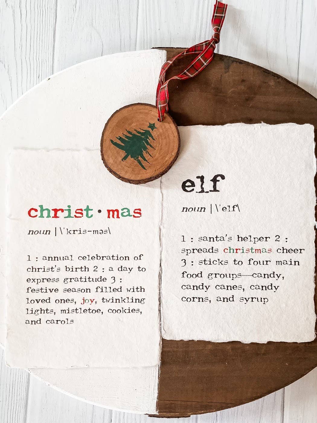 Alison Rose Vintage - Wholesale Christmas Wall Art - elf definition print in typewriter font on handmade paper1