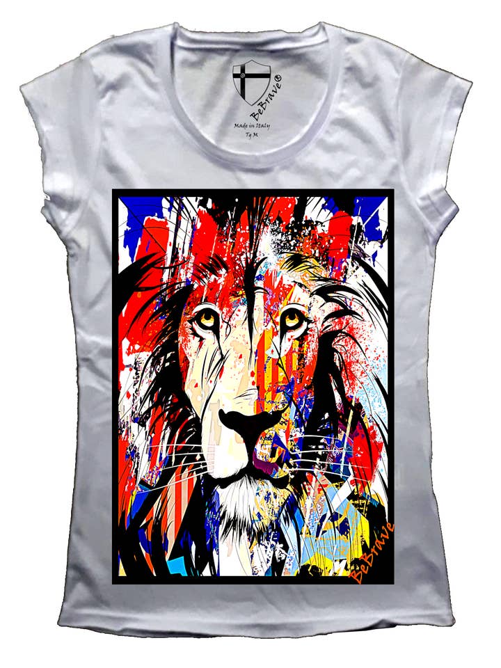 T-SHIRT DONNA COTONE CON STAMPA CORAGGIO per la vendita all'ingrosso da parte di BeBrave