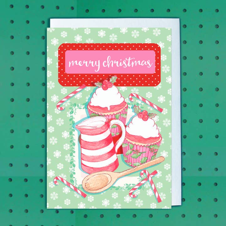 Set de 6 cartes de pâtisserie de Noël pour la vente par Siobhan at april rose