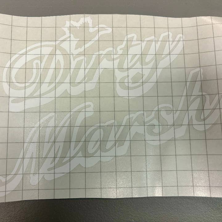 Adesivo classico in vetro con retro | Bianco per la vendita all'ingrosso da parte di Dirty Marsh Outfitters