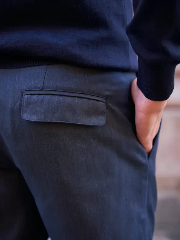 MONSIEUR MIMOSA - Wholesale Pants - Men's - NAVY COTTON/WOOL JOGPANTS2