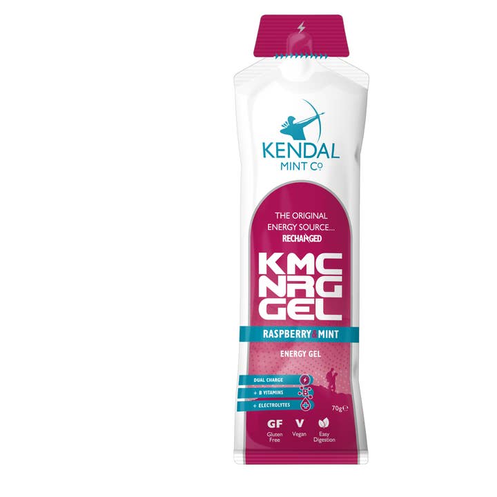 Kendal Mint Co® – Großhandel Sport-/Energydrink – KMC Energy Gel (Vegan): Himbeer- und Minzgeschmack (70 g)2