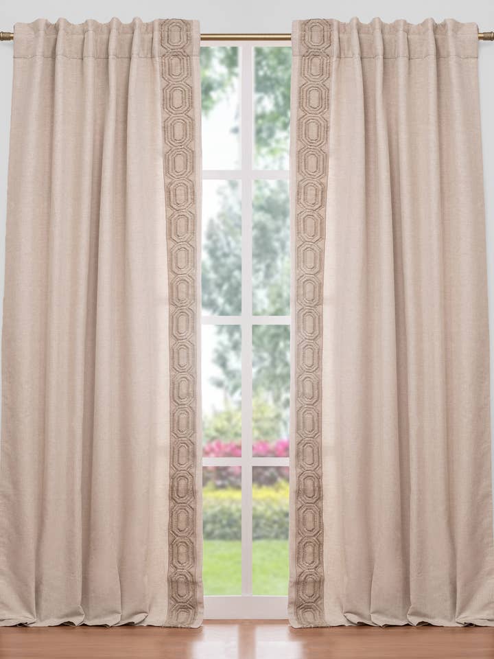 Torrance Natural 108" Gardin i hør-bomuldsblanding for engroshandel hos Creative Threads, Inc.