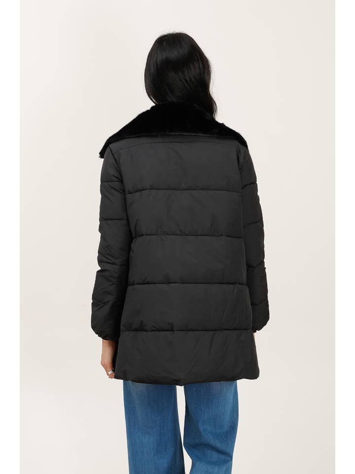 Attrait Paris - Wholesale Puffer Jacket - Women's - Mid-length down jacket with fur collar9