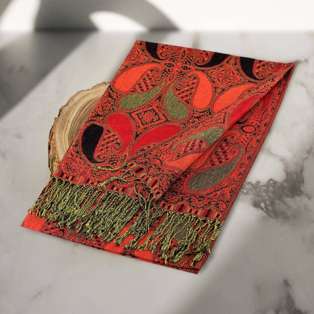 Sensibling Corp. - Wholesale Scarf - Women's - Large Paisley Pashmina Scarf Shawl7