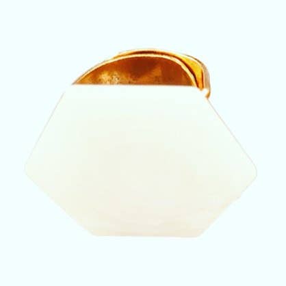 Ivoor en goud parelmoer Hexagon voor wholesale door JAG/ged Edge Jewelry