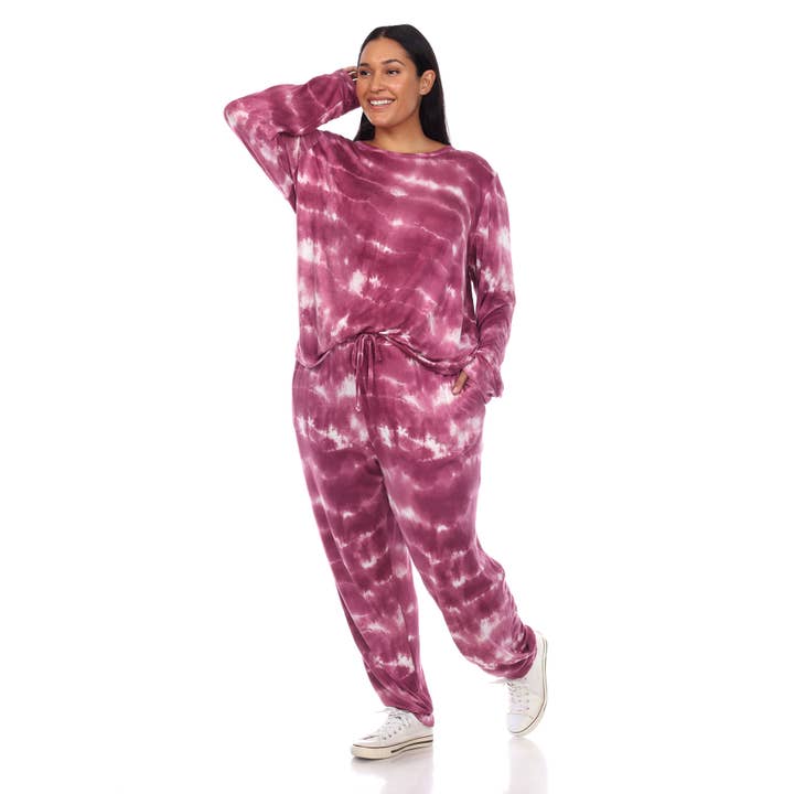 WHITE MARK - Vendita all'ingrosso Completo loungewear - Donna - Set da salotto tie-dye 2 pezzi taglie forti - NUOVI COLORI6