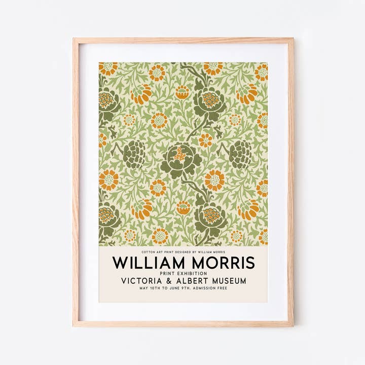 Sugar & Canvas - Wholesale Art Print - William Morris Grafton Pattern Vintage Poster Art Print W21
