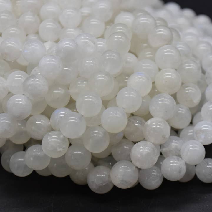 Contas Redondas de Pedra da Lua Arco-Íris Natural de Grau A por atacado de Oriental Direct Craft Supplies