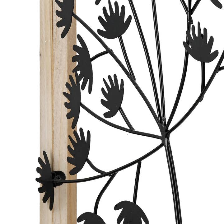 Dandelion wall relief, black h.40 cm for wholesale on Faire4