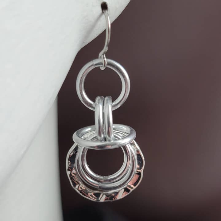 Silberne Ohrhänger mit Pailletten / Boho / Western Ohrringe für den Großhandel von Teahan K Jewelry