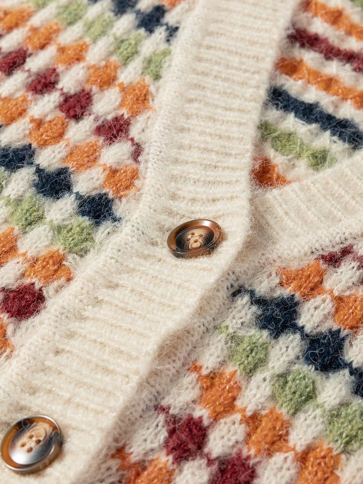 Multicolour Seraxie Pattern Knit Front Sweater for wholesale on Faire5