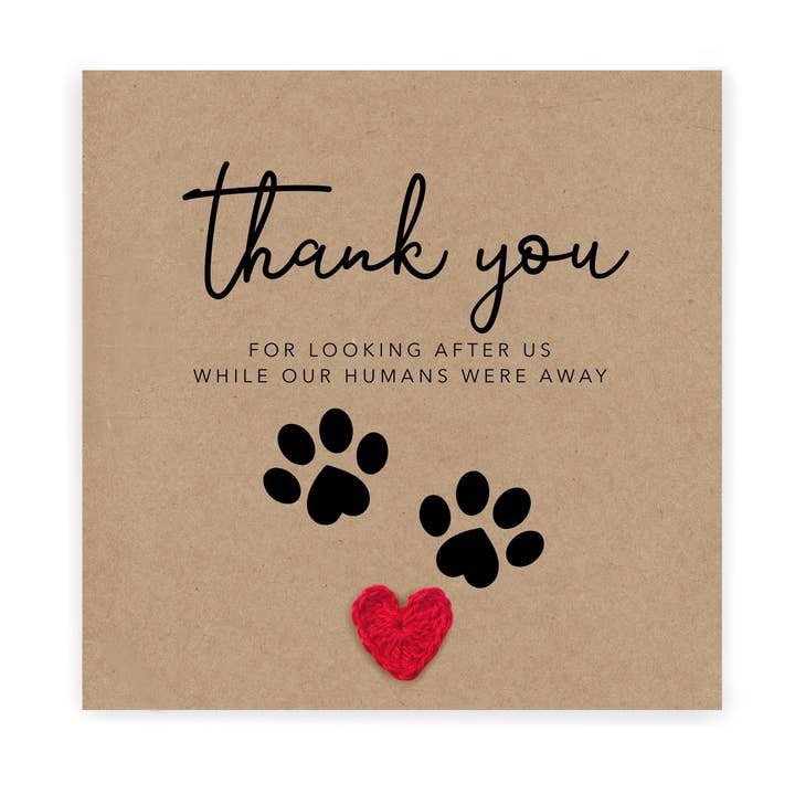 Thank you card from pets, dogs, cats, thank you for wholesale by Fifi's Handcrafted
