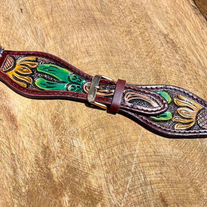 Western Linens - Wholesale Watch Band/Strap - Women's - 45mm Apple Watch band Floral Tooled Leather