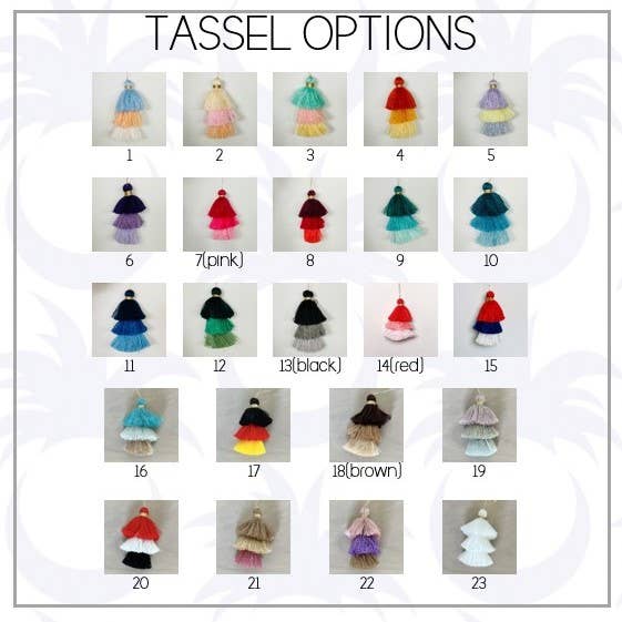 Palmy Pineapple - Wholesale Keychain - Women's - 3 Tiered Ombre Cotton Tassel with Gold Loop29