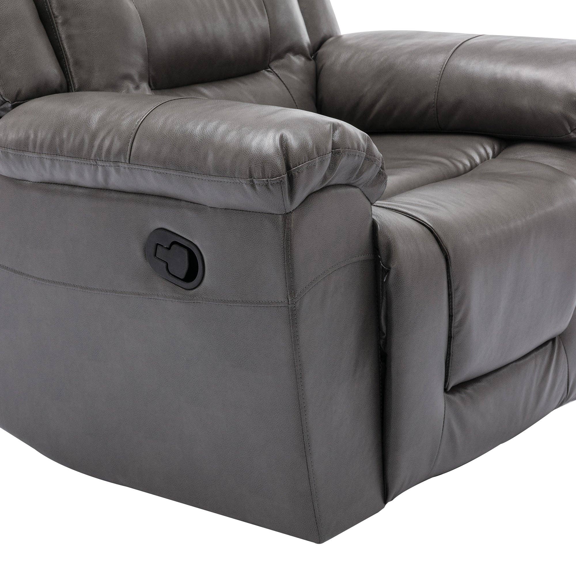 Orange County Decor - Wholesale Chair - 360 Swivel And Rocking Home Theater Recliner Manual Recliner Chair With Wide Armrest For Living Room,Bedroom, Grey Grey Foam Pu29