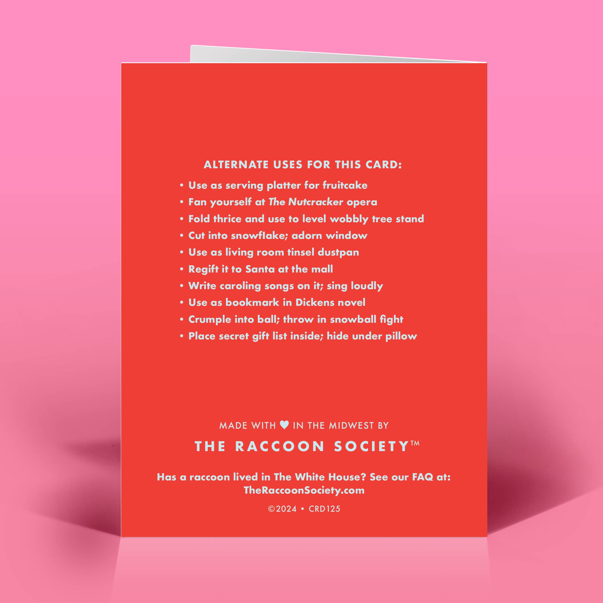 The Raccoon Society - Vente Cartes de Noël - Jamais. Carte de Noël1