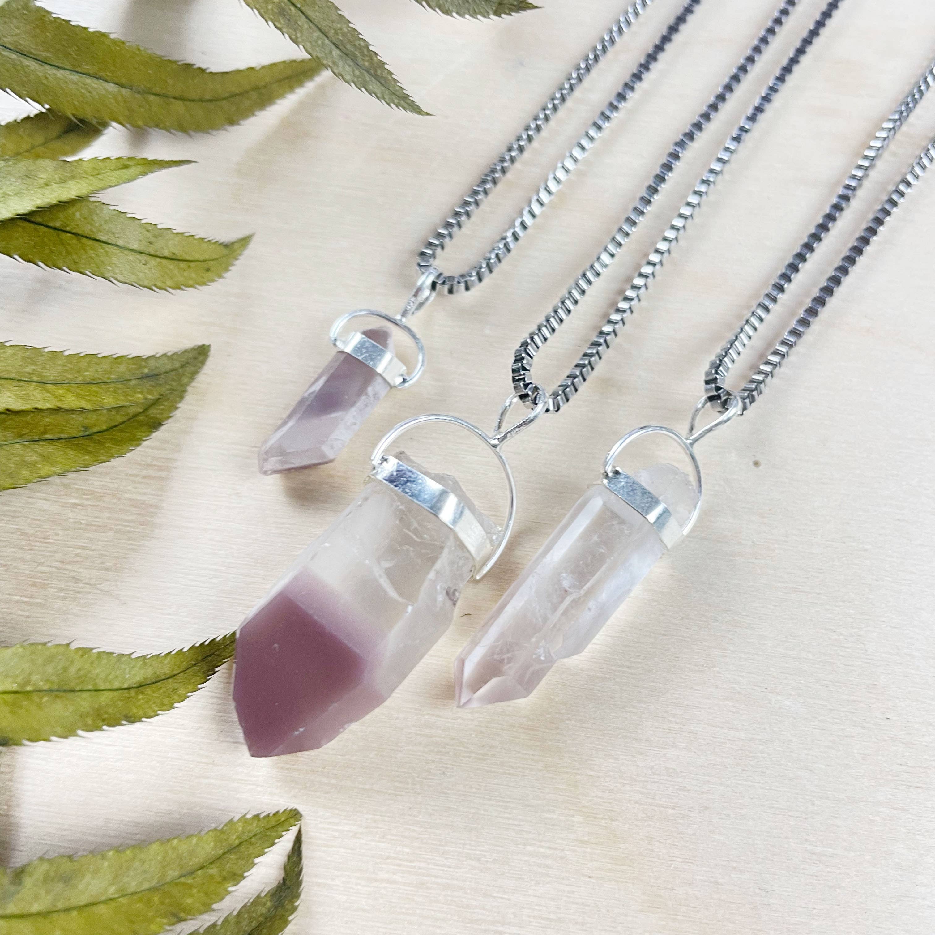 Ewelina Pas Jewelry - Wholesale Pendant/Charm Necklace - Silver Lithium Quartz Slice Necklace4