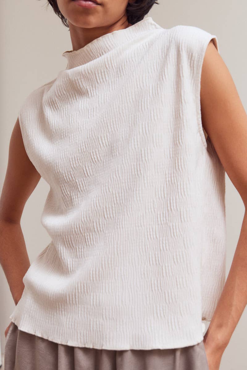 Grade & Gather - Wholesale Blouse - Women's - 42068 - CRINKLED VELVET MOCK NECK TOP14