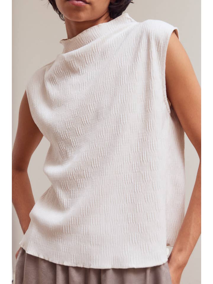 Grade & Gather - Wholesale Blouse - Women's - 42068 - CRINKLED VELVET MOCK NECK TOP14