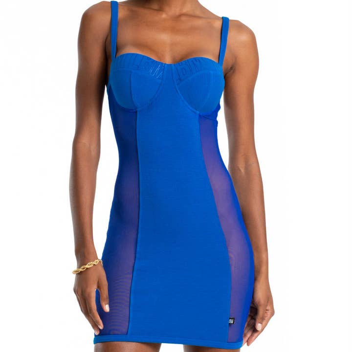 Vestido azul eléctrico Labellamafia para venta al por mayor de Labellamafia